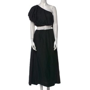 Farm Rio one shoulder black dress